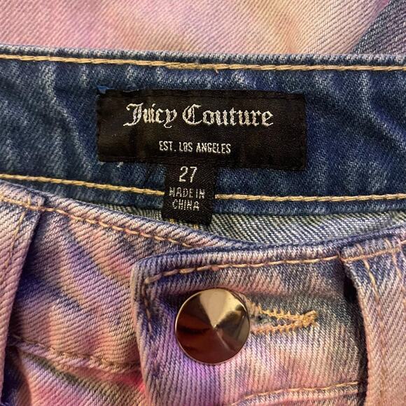 Blue and Pink Painted Jeans - Picture 5 of 5